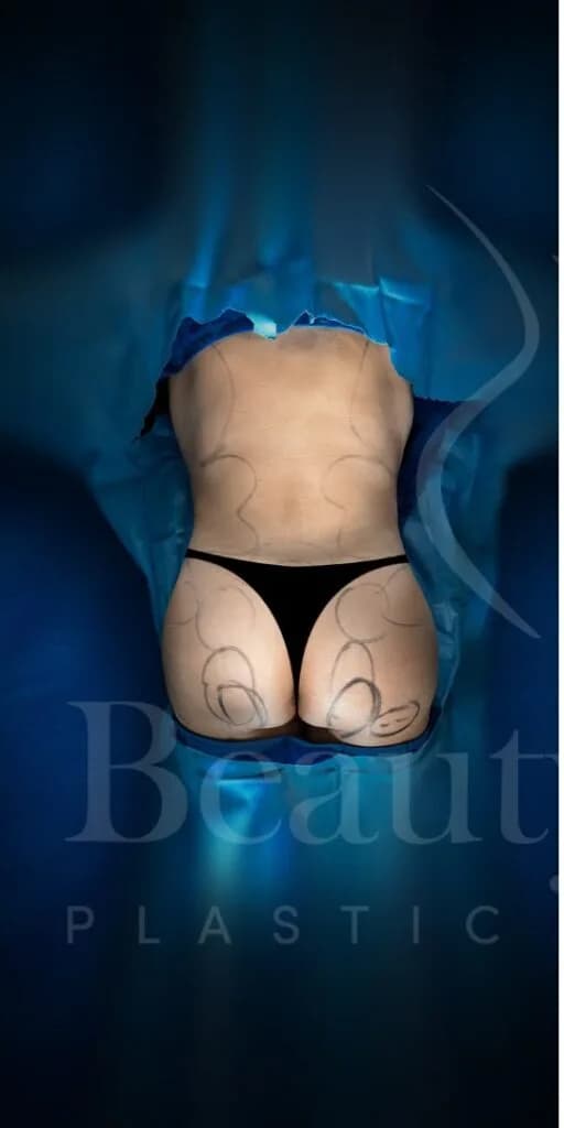 Aumento de glúteos BBL antes por Dr. Oliver Simmons en Miami · Beautyland Plastic Surgery